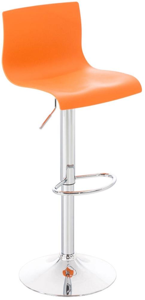 CLP Barhocker Hover Kunststoff mit Metall-Gestell,orange Metall in Chromoptik Bild 1