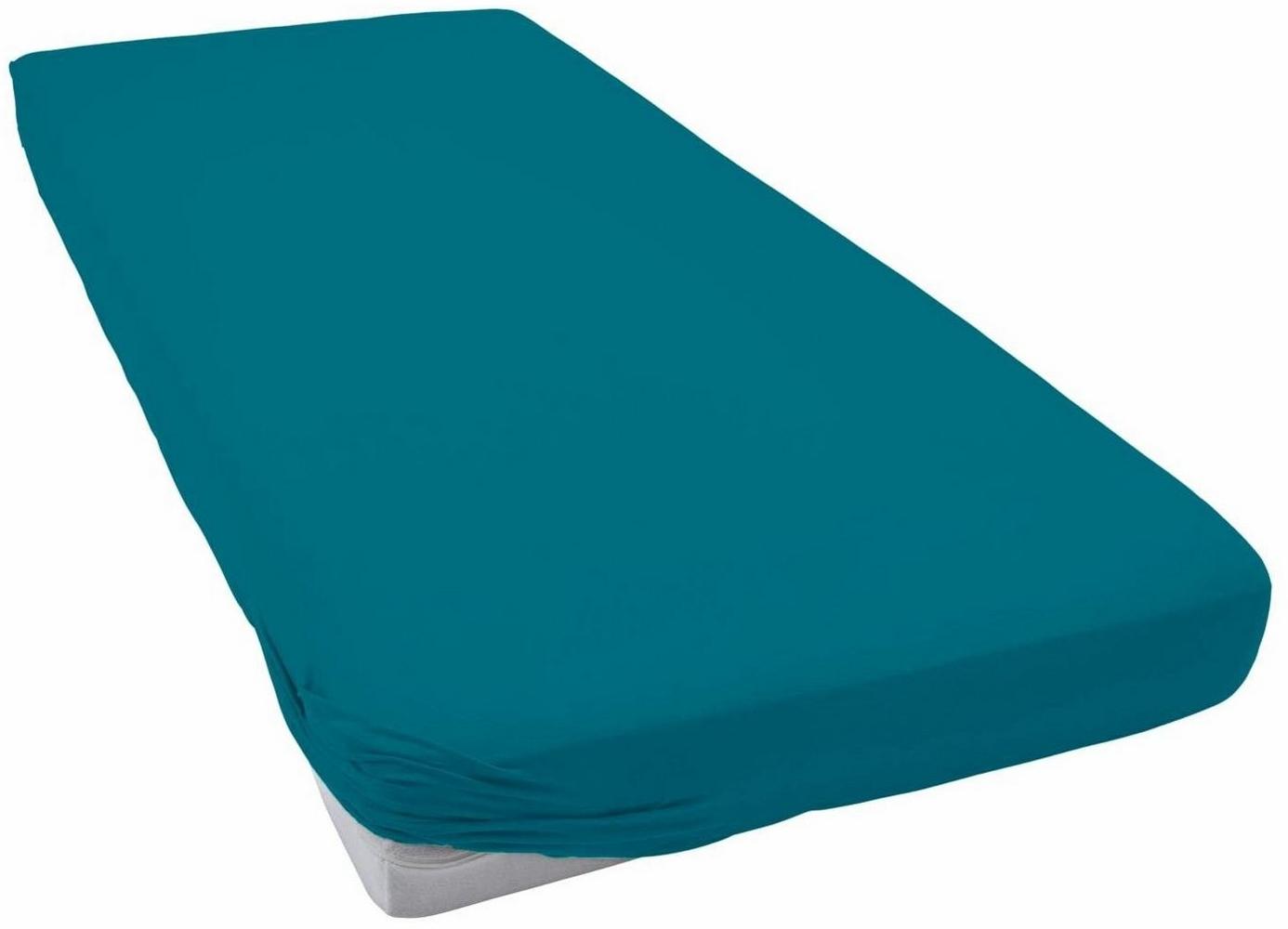 Estella Zwirnjersey Spannbetttuch 180/200 - 200/220 cm cyan (051) Bild 1