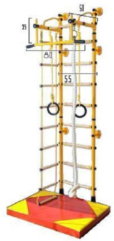 NiroSport Sprossenwand Kletterwand M2 Turnwand Made in Germany Kinderzimmer indoor Holzsprossen Weiss Raumhöhe 240 - 290 cm Bild 1