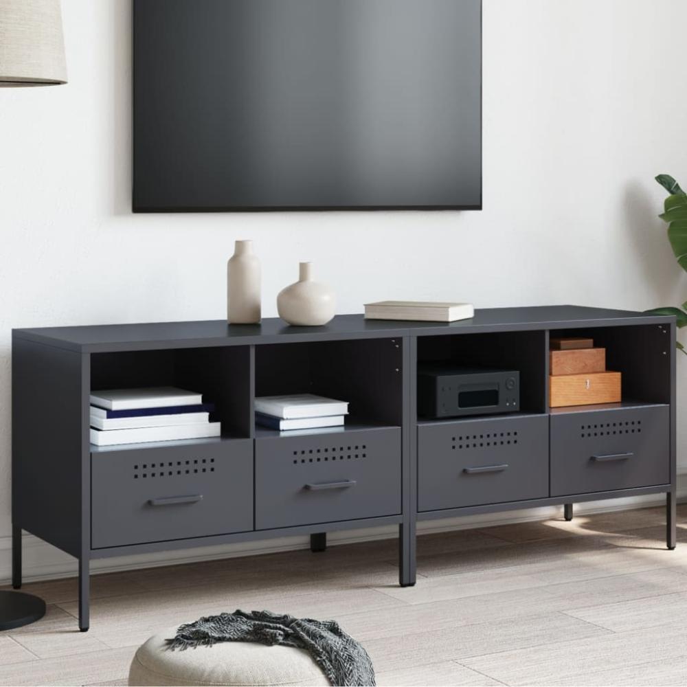 vidaXL TV-Schränke 2 Stk. Anthrazit 68x39x50,5 cm Stahl 843047 Bild 1