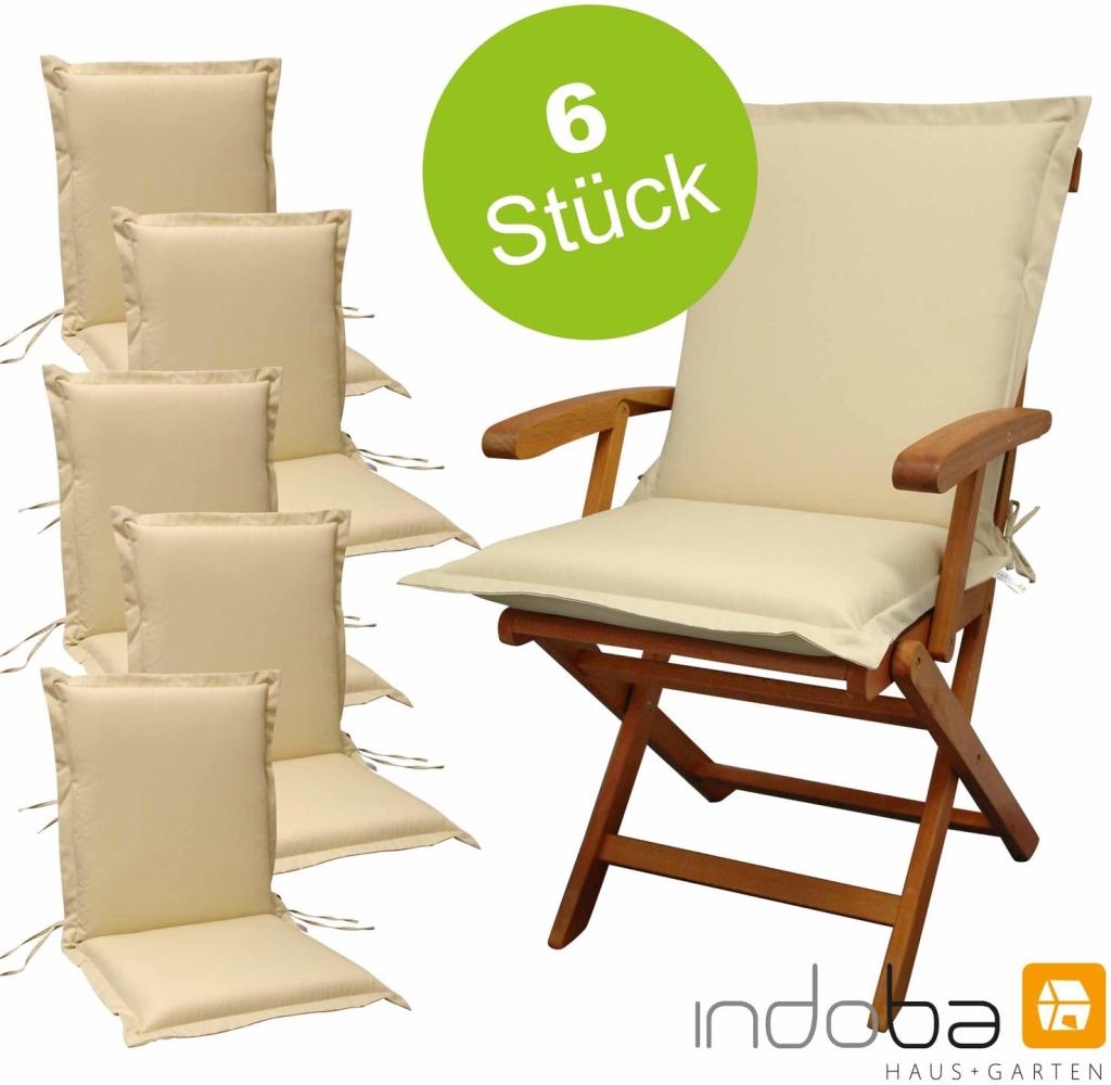 6 x indoba - Sitzauflage Niederlehner Serie Premium - extra dick - Beige Bild 1