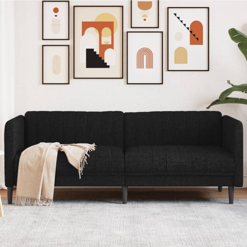 vidaXL Sofa 3-Sitzer , Schwarz Bild 1