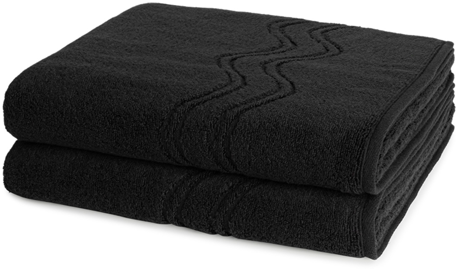 Ross Cashmere feeling 2 tlg. Frottier-Set - 2 X Duschtuch (75 X 140cm) - 520 g/m2 - Schwarz Bild 1