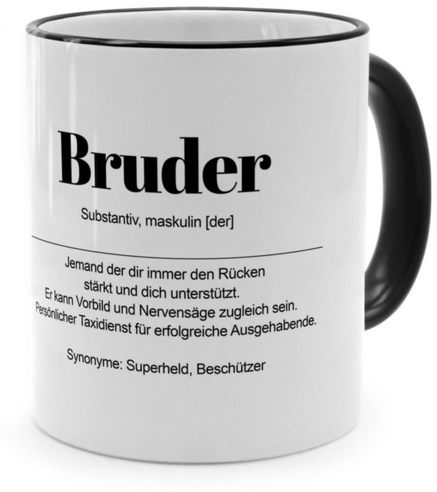 PhotoFancy Tasse mit Definition 'Bruder' - Tasse mit Spruch, Tasse Standard - Henkel & Rand: Schwarz Bild 1