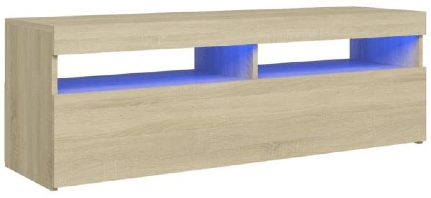 vidaXL TV-Schrank mit LED-Leuchten Sonoma-Eiche 120 x 35 x 40 cm, Mit Beleuchtung [804376] Bild 1