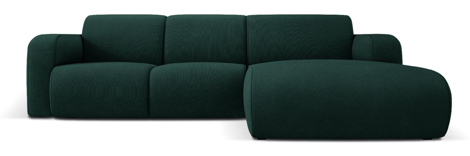 Micadoni Boucle Ecksofa Molino 4-Sitzer Rechts Strukturierter Stoff Flaschengrün Bild 1