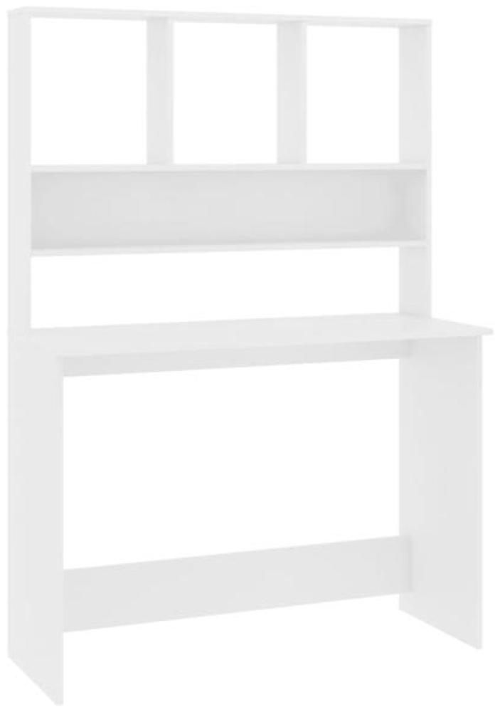 vidaXL Schreibtisch mit Regalen Weiß 110×45×157 cm Spanplatte Bild 1