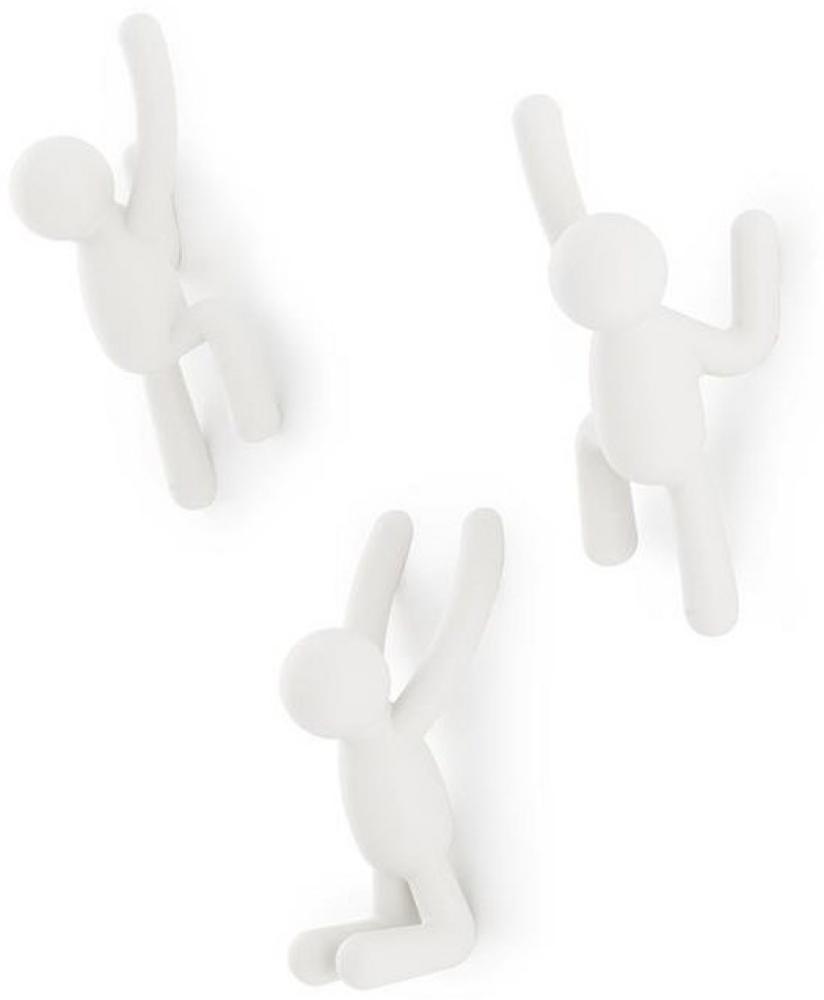 Umbra Hooks Buddy Wandhaken, Aufhänger, Kleiderhaken, Kleideraufhänger, Garderobenhaken, 3 Haken, Kunststoff, Weiß, 318165660 Bild 1