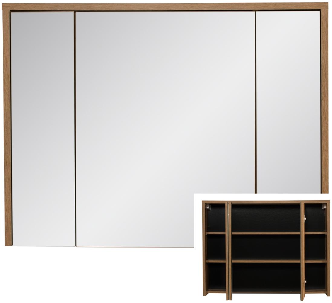 Badezimmer Spiegelschrank 100 cm HARLOW-56 Eiche (Hunton-Oak) , B/H/T: ca. 100/75/16 cm Bild 1