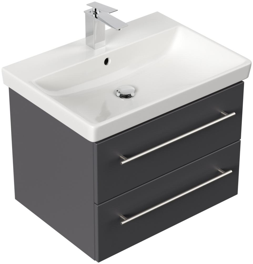 Badmöbel mit Villeroy & Boch Avento Waschbecken 65cm SoftClose anthrazit : Anthrazit Bild 1