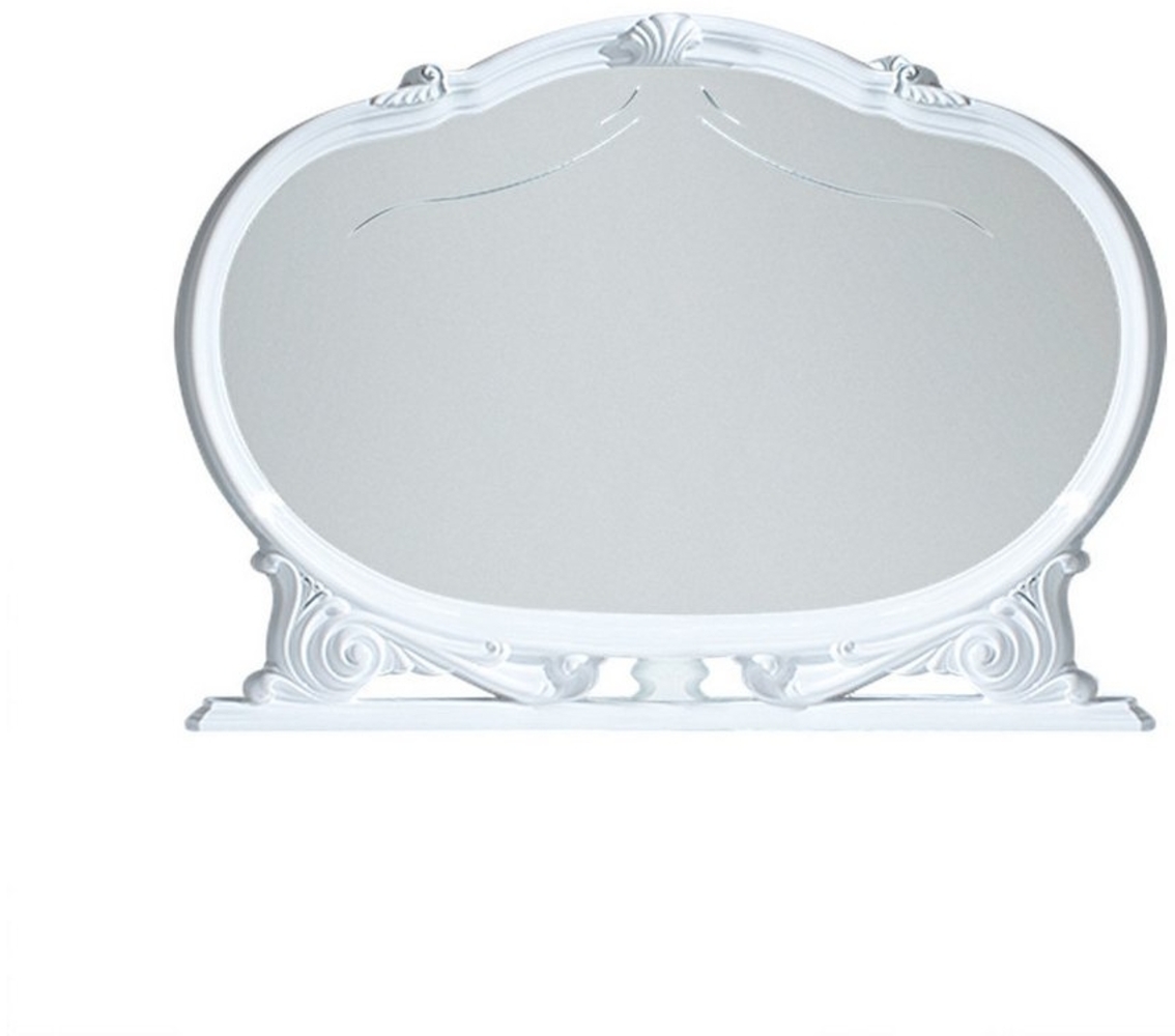 Interdesign24 Barockspiegel Venus (im Barock-Stil, mit Silberverzierungen), in Weiß/Silber Hochglanz Bild 1