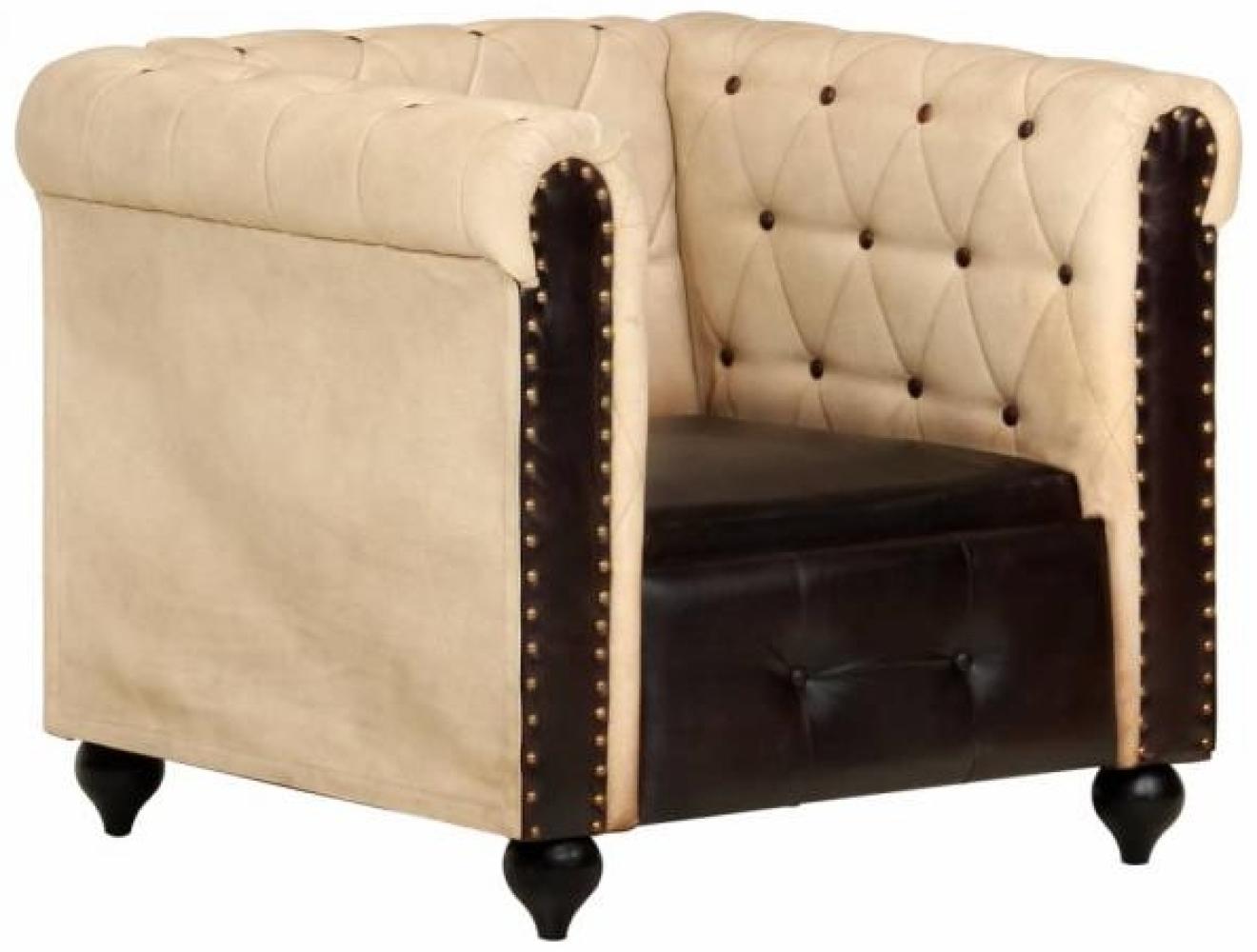 vidaXL Chesterfield-Sessel Braun Echtleder 283753 Bild 1