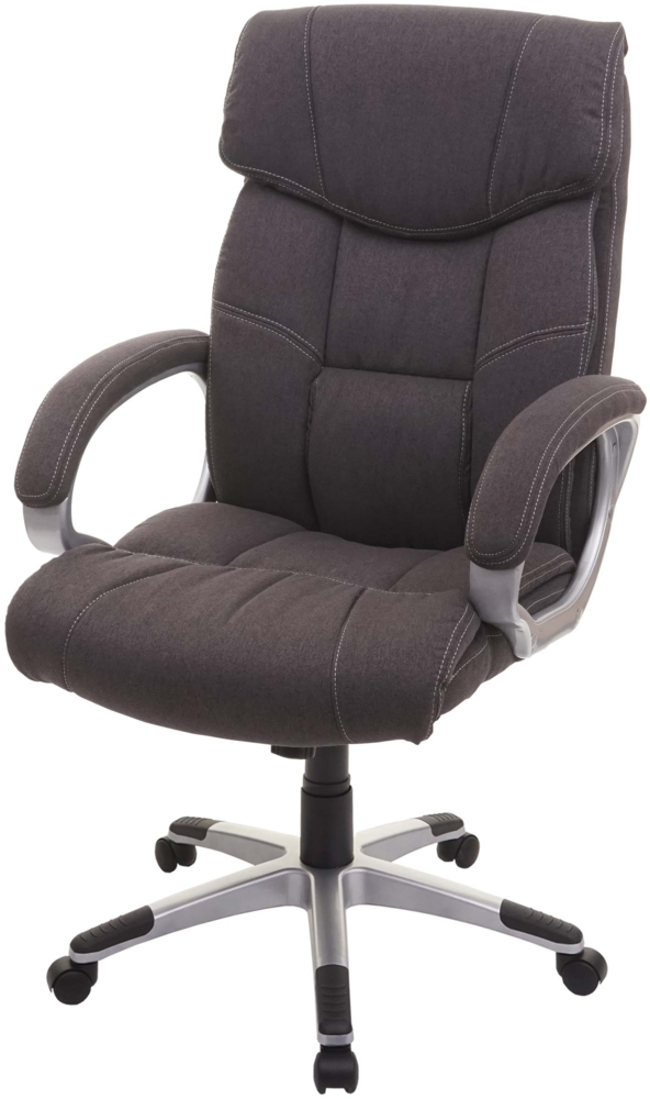 Mendler 'HWC-A71' Chefsessel, Stoff / Textil Wildleder-Optik dunkelgrau, max. 120 kg, FSC® Bild 1