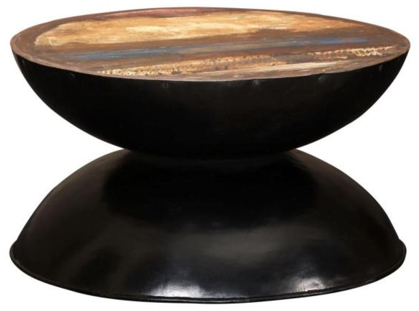 vidaXL Couchtisch Massiv-Altholz Schwarzer Standfuß 60 x 60 x 33 cm Bild 1