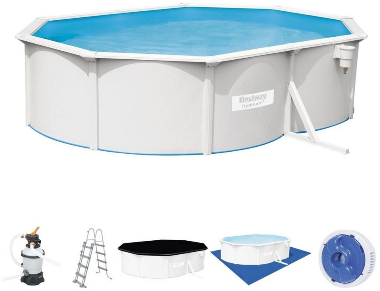 Bestway Stahlwandpool Set oval "HYDRIUM" 500x360x120 56586 Bild 1