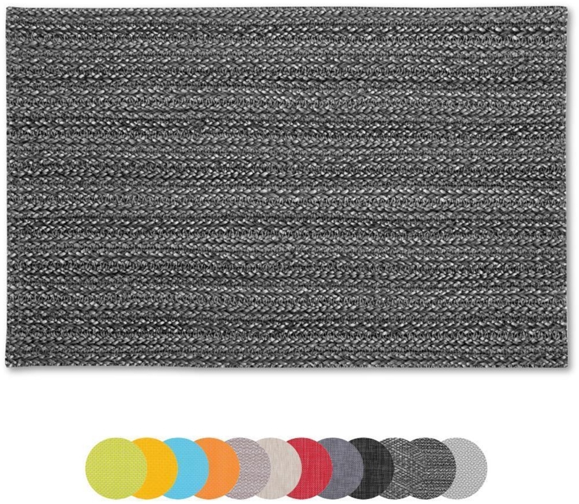 2er Set Tischset Platzset Tischmatte Platzdeckchen ca. 30x45 cm Auswahl: geflochten - anthrazit Bild 1