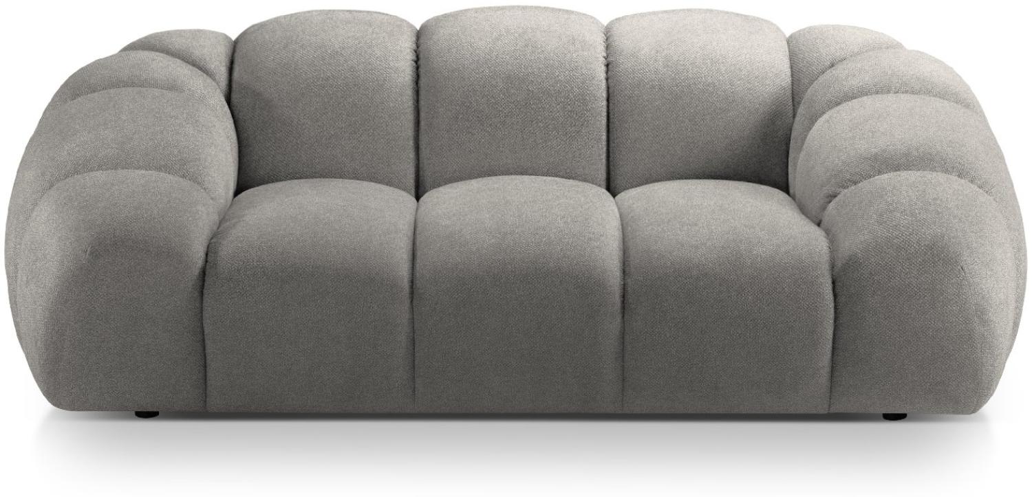 Micadoni Sofa Diana 2-Sitzer Strukturierter Samtstoff Hellgrau Bild 1