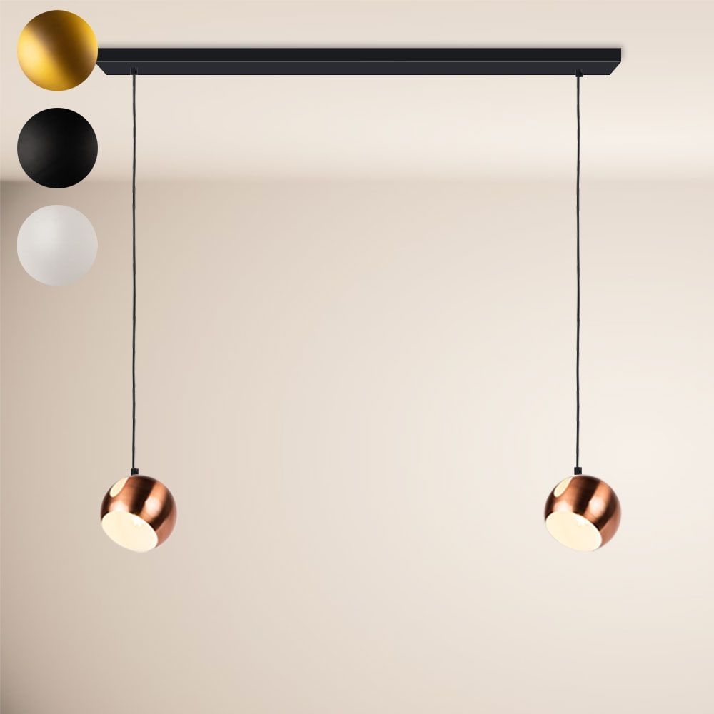 s.luce Ball Esstisch-Pendelleuchte drehbarer Schirm Ø 20cm 160cm Baldachin Kupfer Bild 1