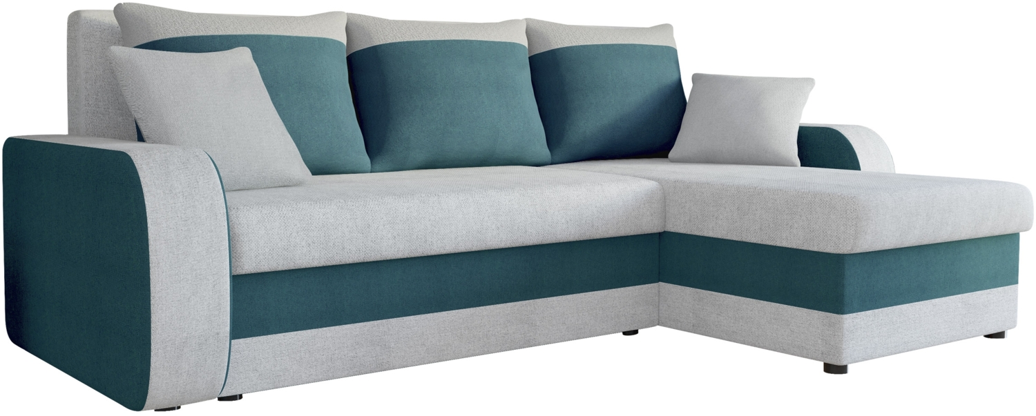 Ecksofa 'Kristofer Lux', Stoff, Grau + Blau, 80 x 238 x 147 cm Bild 1