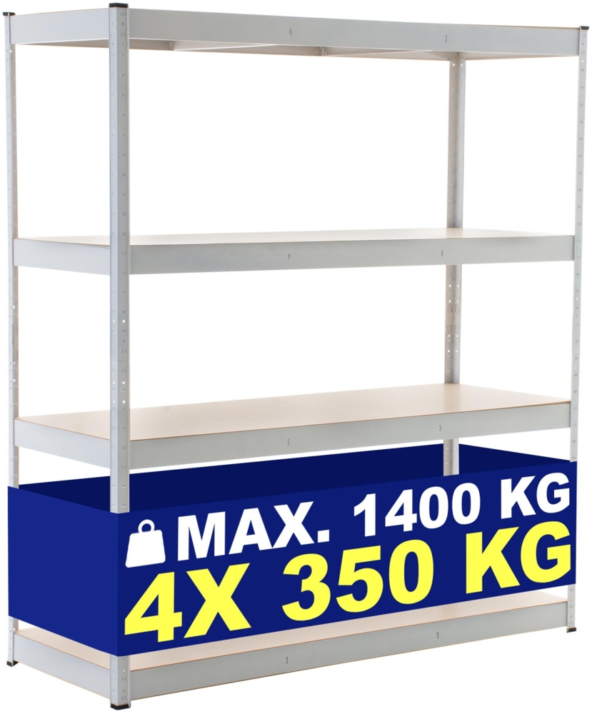 CLP Lagerregal 160x60x180 cm,weiß Bild 1