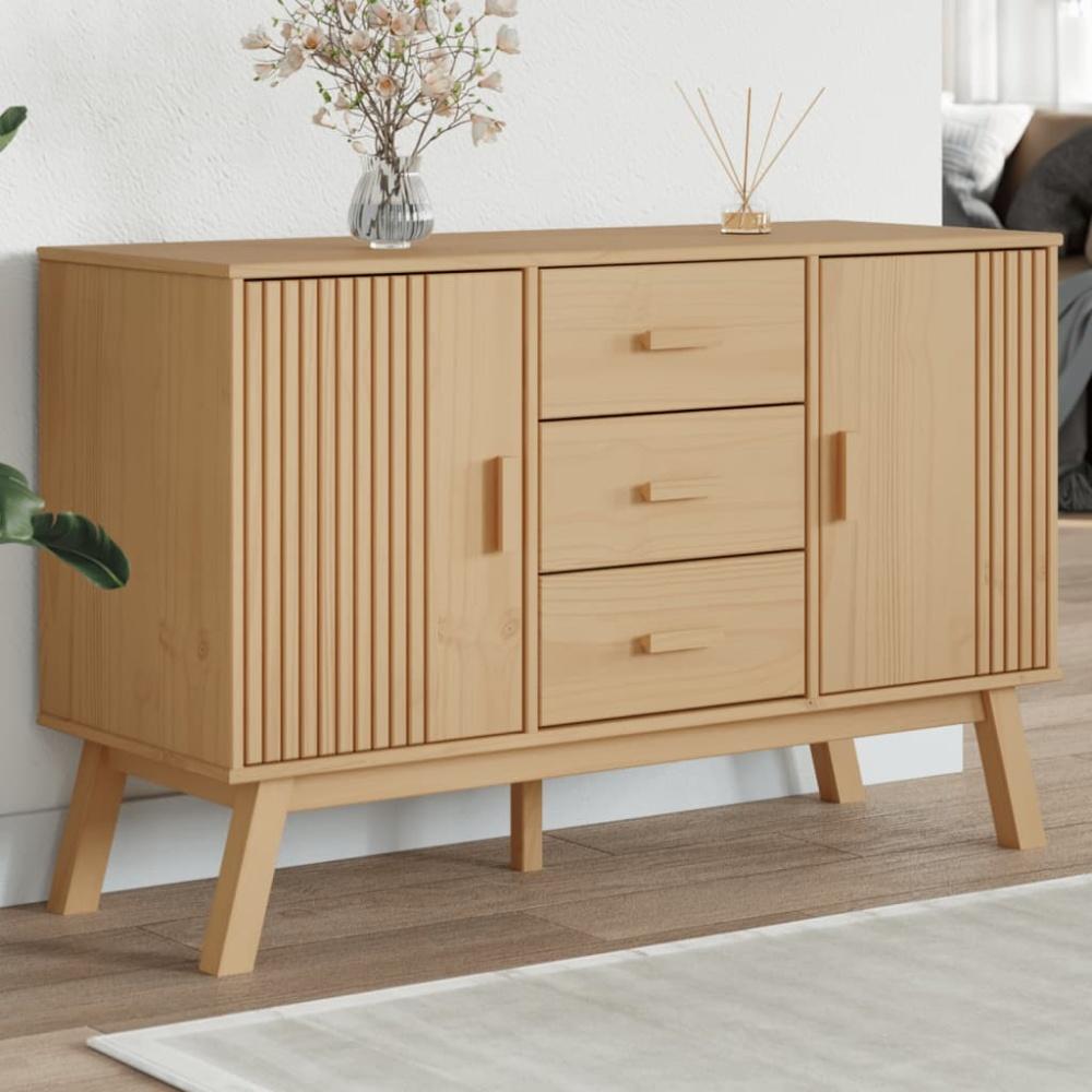 vidaXL Sideboard OLDEN Braun 114x43x73,5 cm Massivholz Kiefer 358597 Bild 1