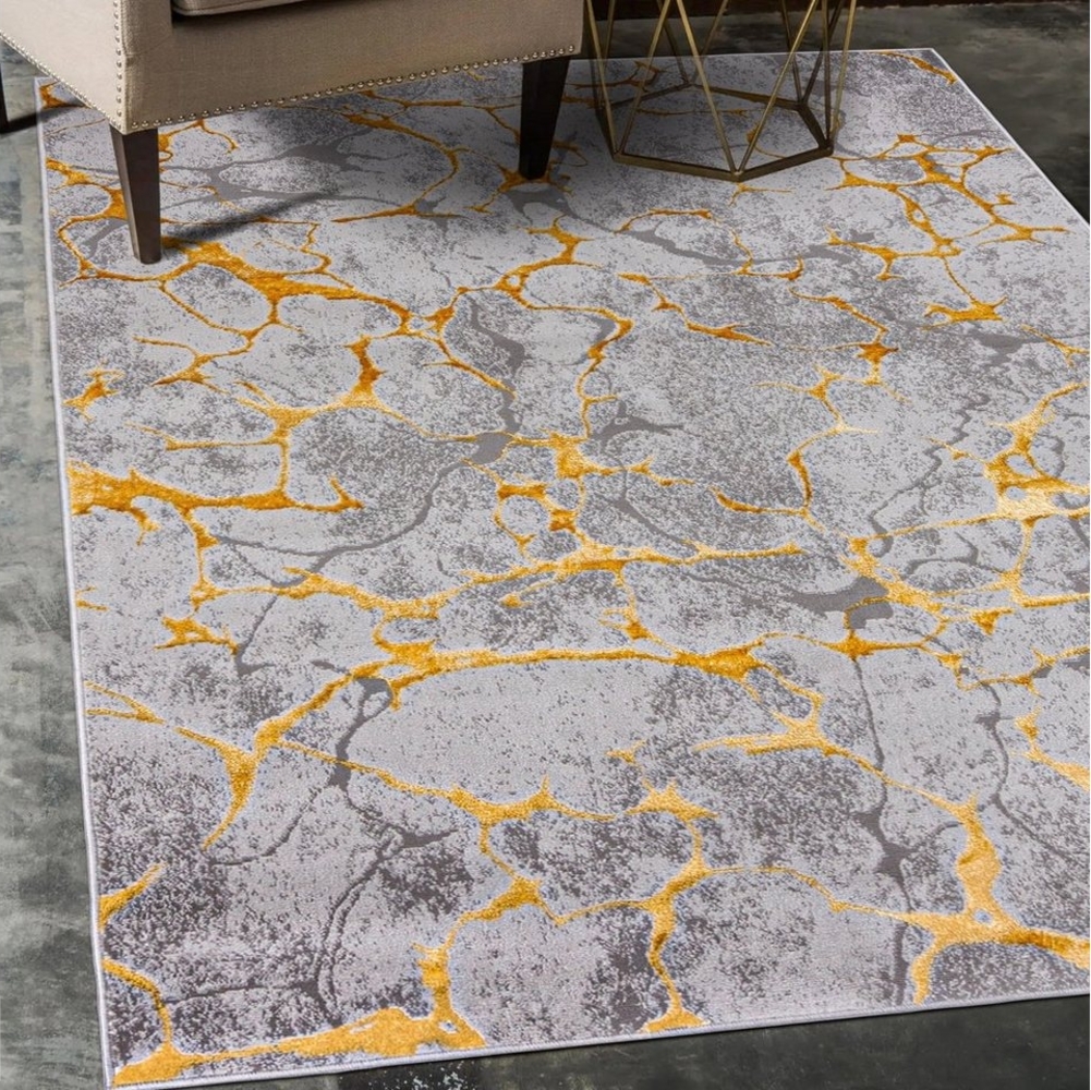 Mazovia Designteppich Modern Teppich für Wohnzimmer, Schlafzimmer, Esszimmer, 80 x 150 cm, Kurzflor, Abstrakt Bild 1