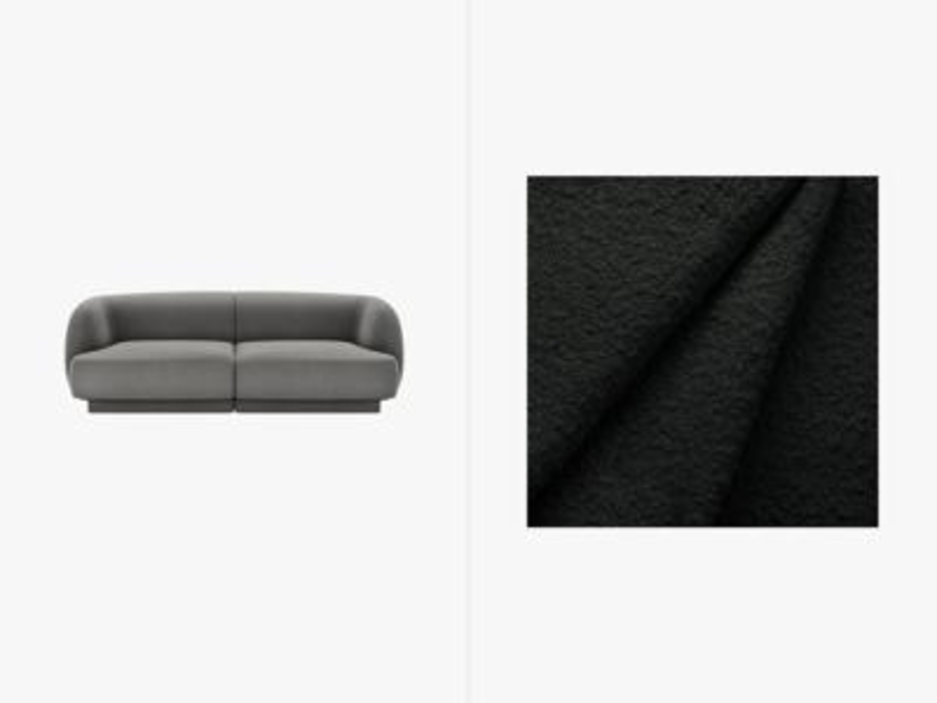 Micadoni Sofa Miley 2-Sitzer Boucle Schwarz Bild 1