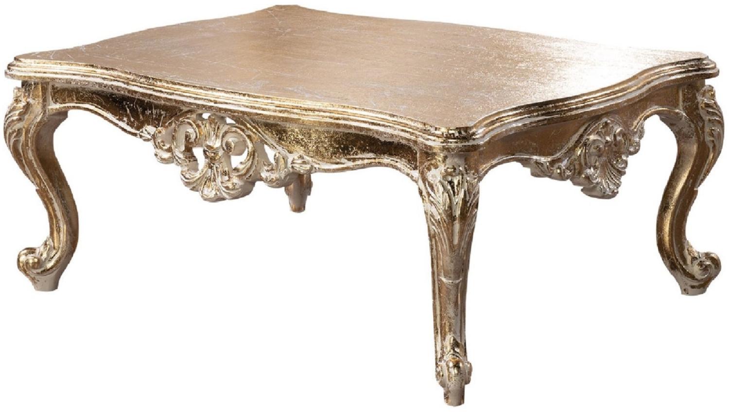 Casa Padrino Luxus Barock Couchtisch Antik Gold - Rechteckiger Barockstil Wohnzimmertisch - Barockstil Wohnzimmer Möbel - Barock Möbel - Luxus Möbel im Barockstil - Edel & Prunkvoll Bild 1