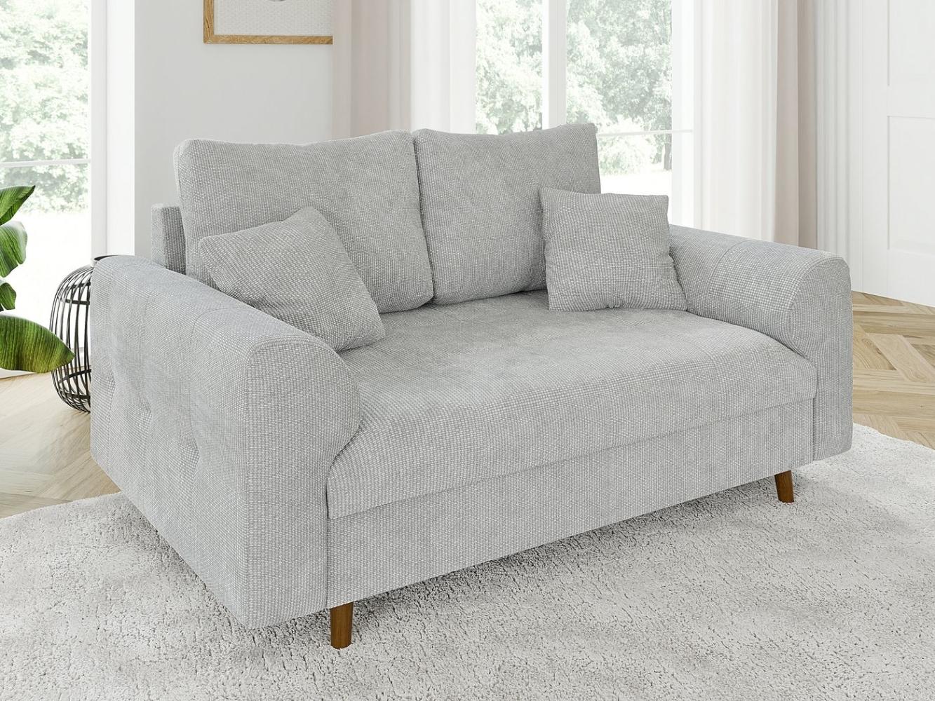 S-Style Möbel 2-Sitzer Sofa Kristian mit Braun Holzfüßen aus Chenille-Stoff, mit Wellenfederung Bild 1