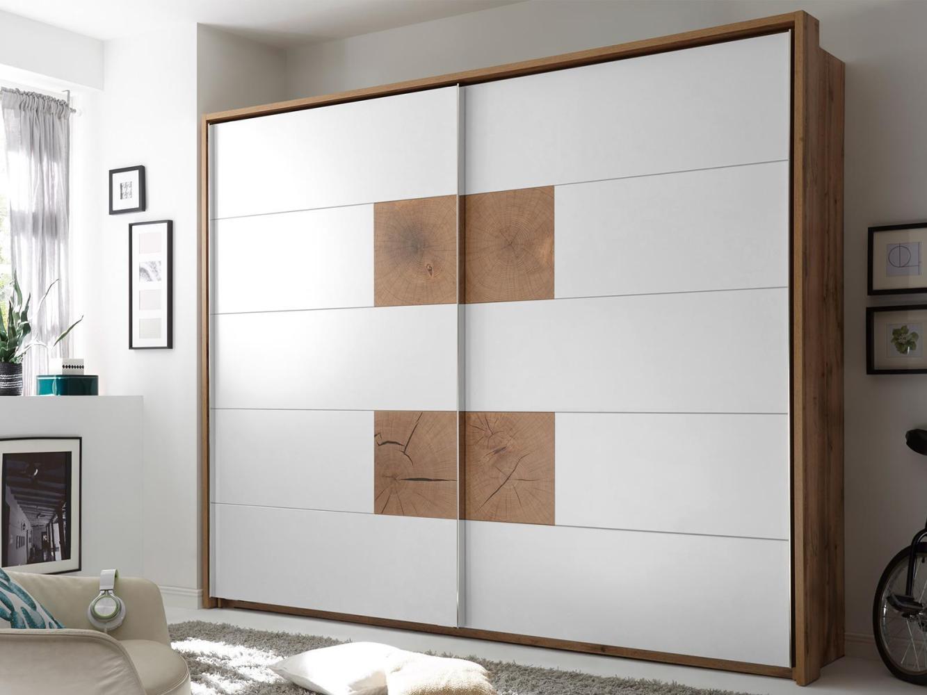 Schwebetürenschrank >Constantin< in Wildeiche / Weiß - 270x225x60cm (BxHxT) Bild 1