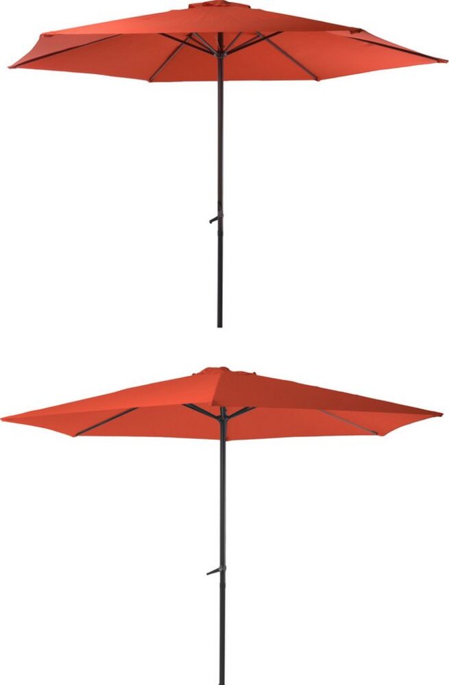 Sonnenschirm CABOGROS Terracotta Ø 300 cm 6 Streben mit Handkurbel Bild 1