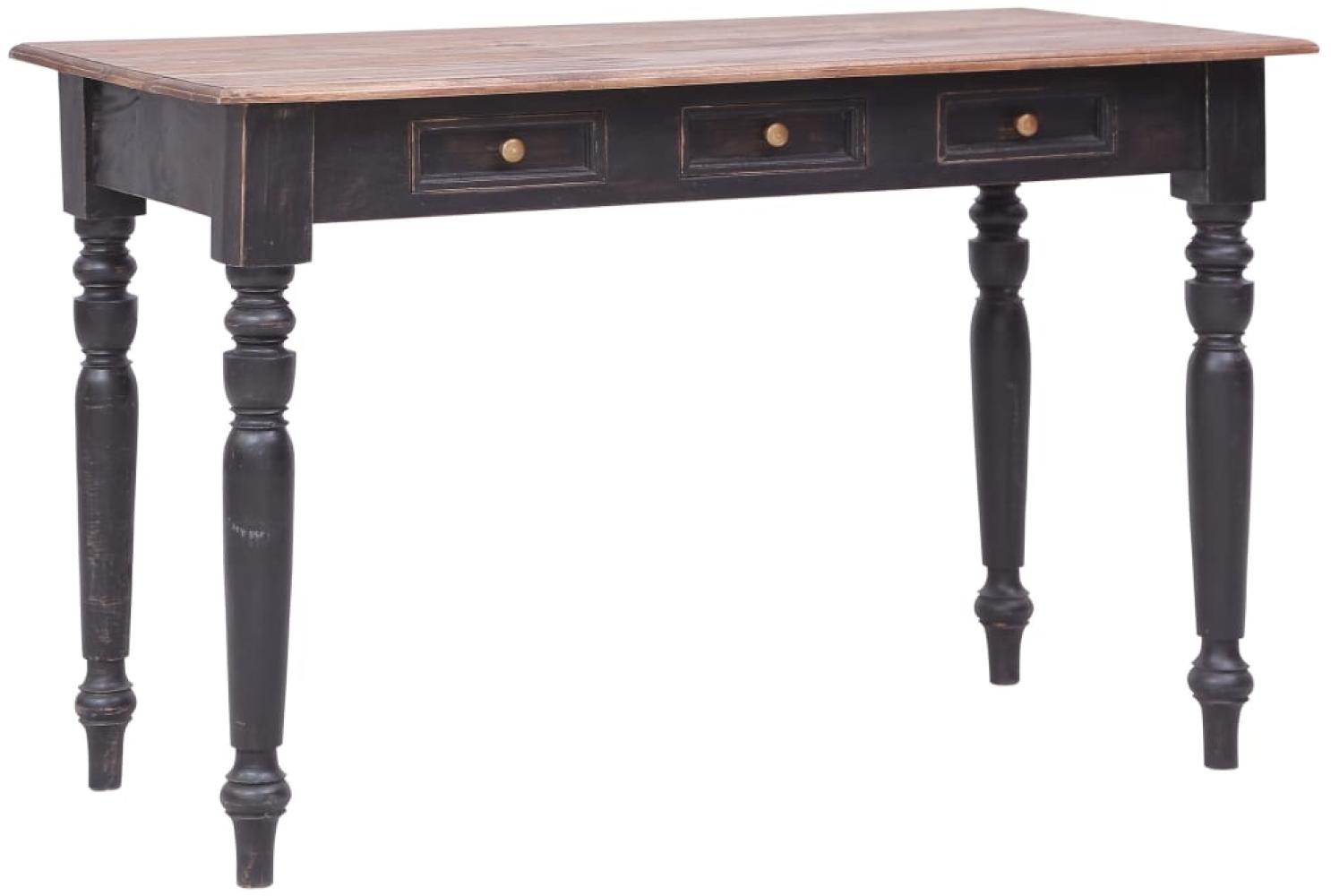 vidaXL Schreibtisch mit 3 Schubladen, Massivholz Mahagoni, 117 × 57 × 75 cm Bild 1