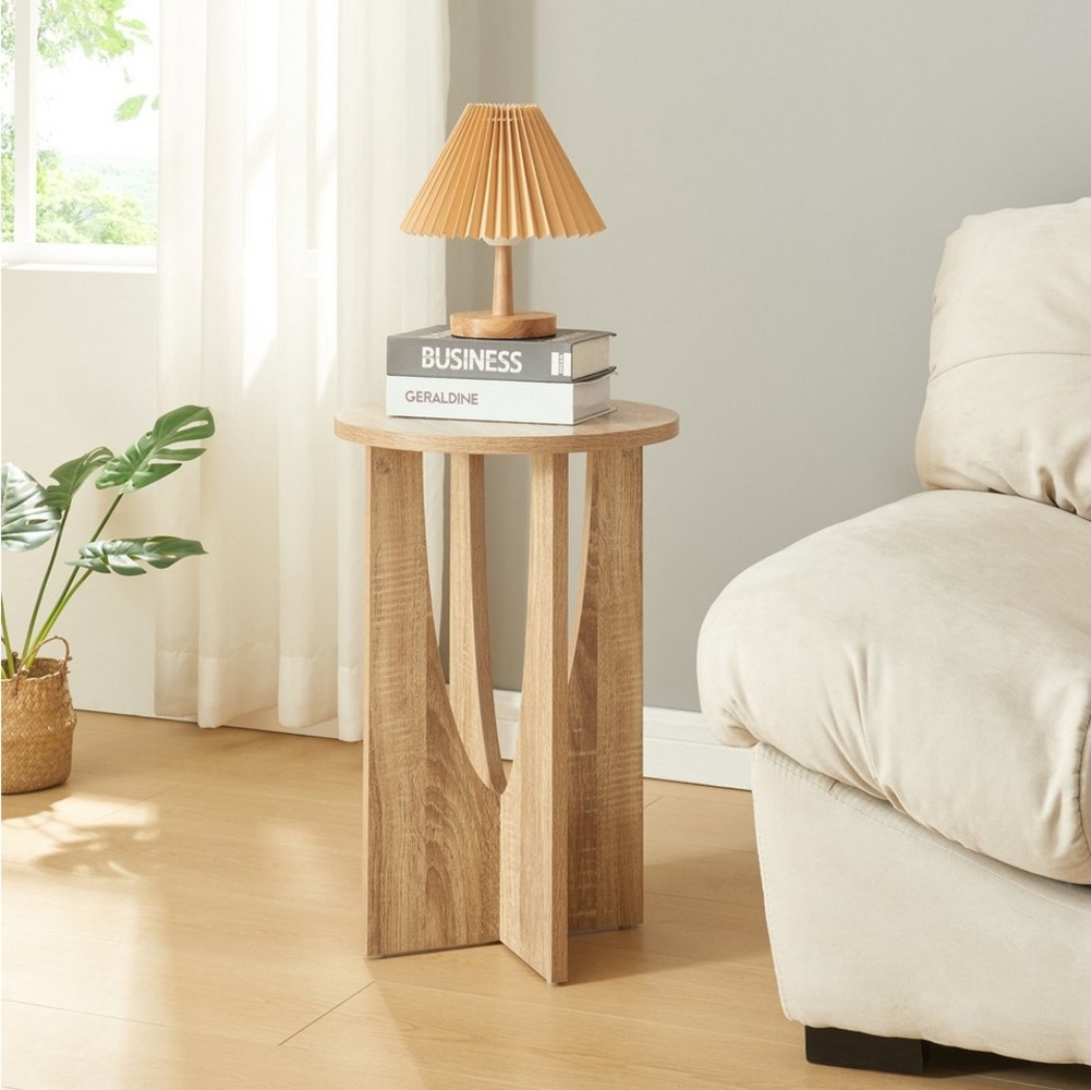 [en. casa] 'Rindal' Beistelltisch, Spanplatte eichenoptik, 38 x 38 x 56,5 cm Bild 1