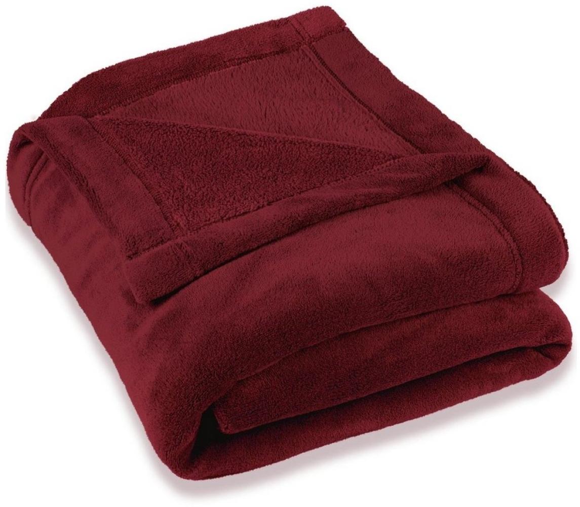 CelinaTex Flauschige Kuscheldecke 150 x 200 cm Bordeaux rot Decke Sofa warm Wohndecke weich Mikrofaser Fleece Oeko-TEX Montreal Bild 1