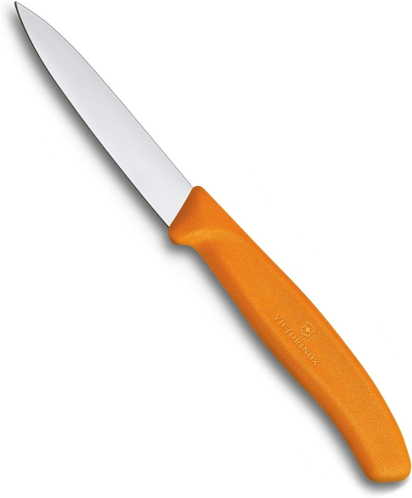 Victorinox, 6.7606. L119, Swiss Classic, Gemüsemesser, Extra scharfe Klinge, mit geradem Schliff, robuster Kunststoff-Griff, Orange, Made in Switzerland, Spülmaschinengeeignet Bild 1