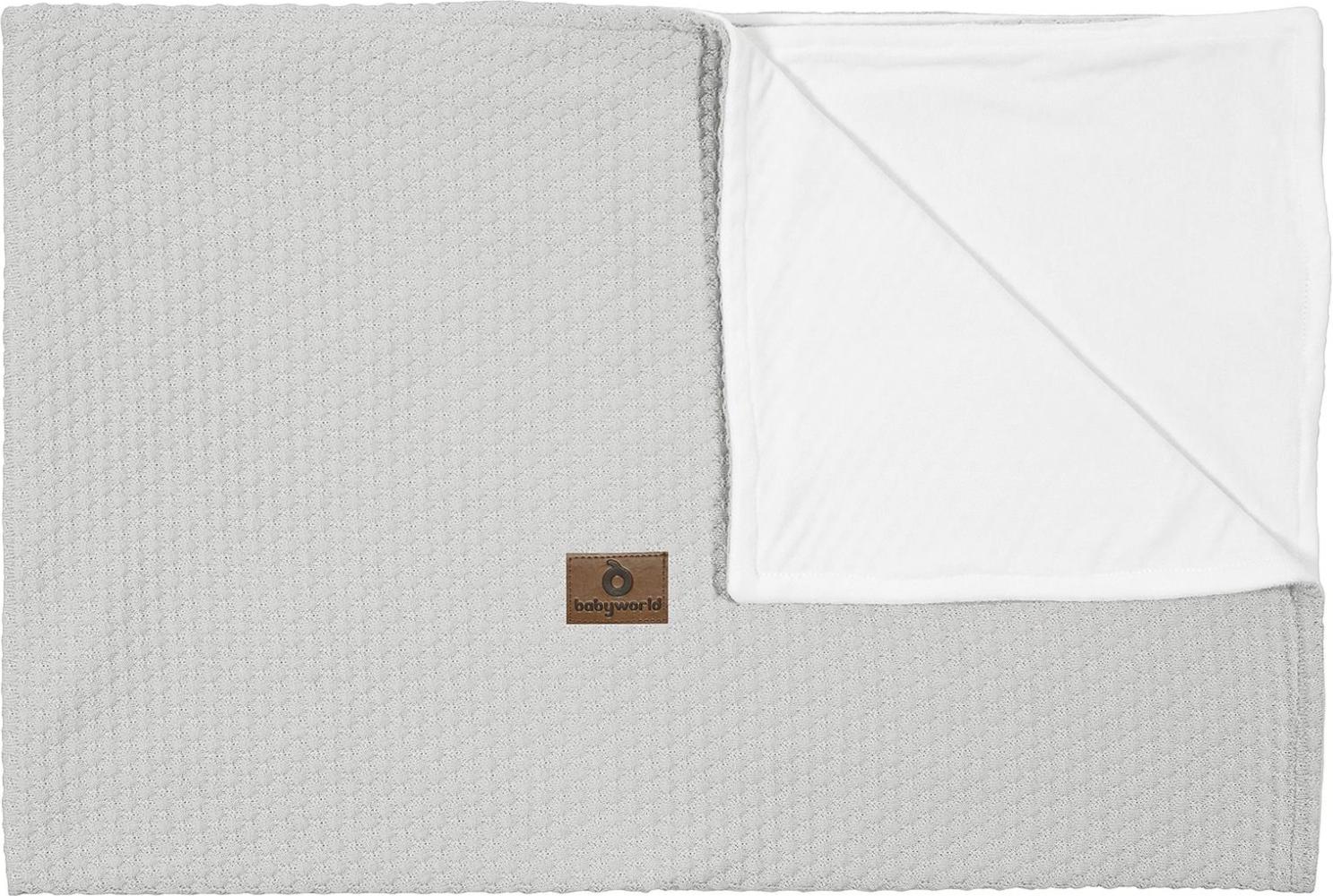 BABYWORLD Babydecke für Kinderbett m. Fütterung 135x100 cm grau Bild 1