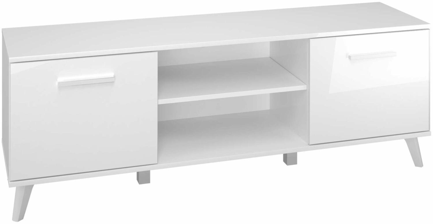 Stylefy Celine Lowboard Weiß Hochglanz Bild 1