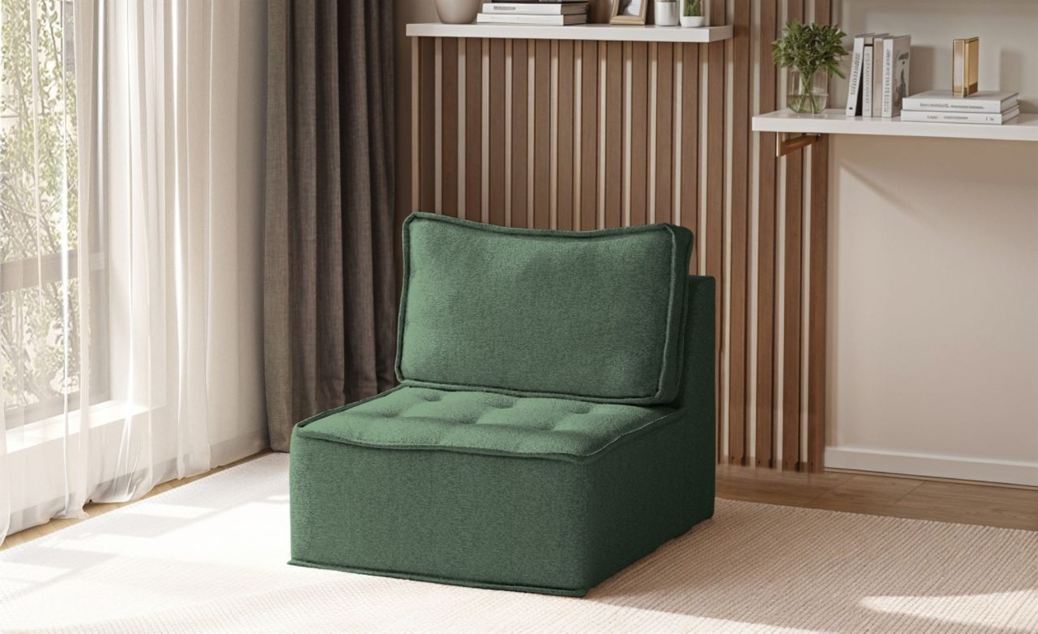 Sessel SANDE 1-Sitzer Modul Stoff Raven Flaschengrün Bild 1