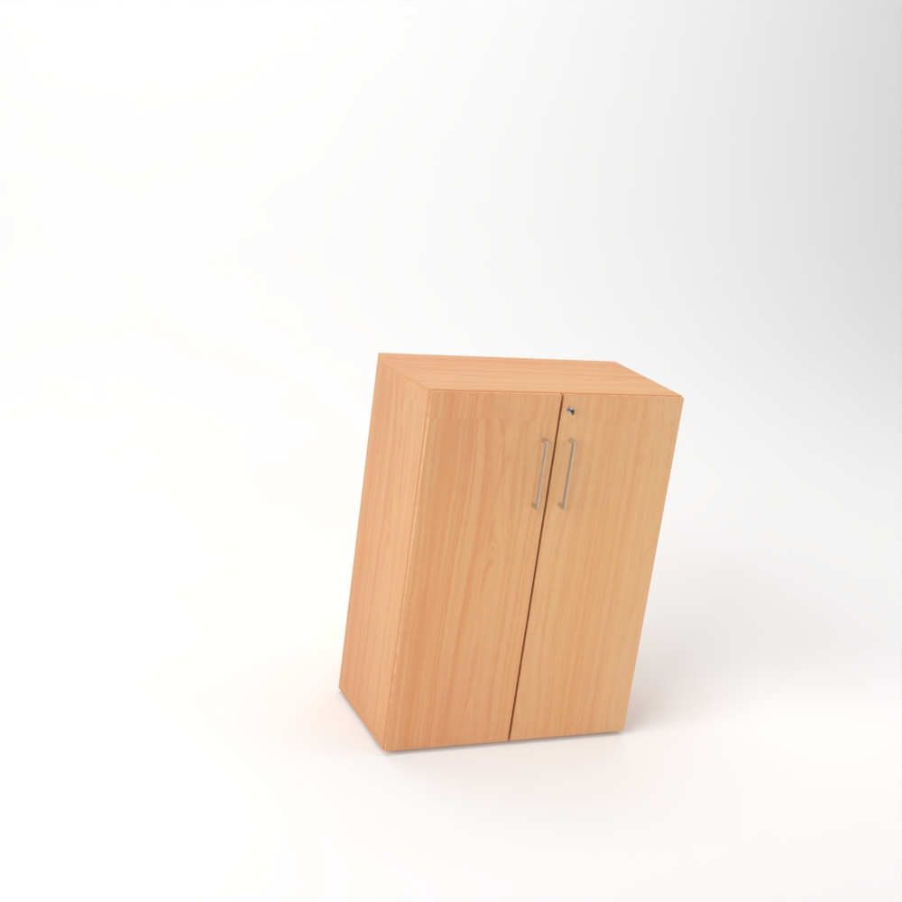 Rheinland Möbel Flügeltürenschrank Cabino 80×42×110 cm – abschließbarer Aktenschrank 3OH in Buche mit 110° Drehtüren & Metallgriff Bild 1