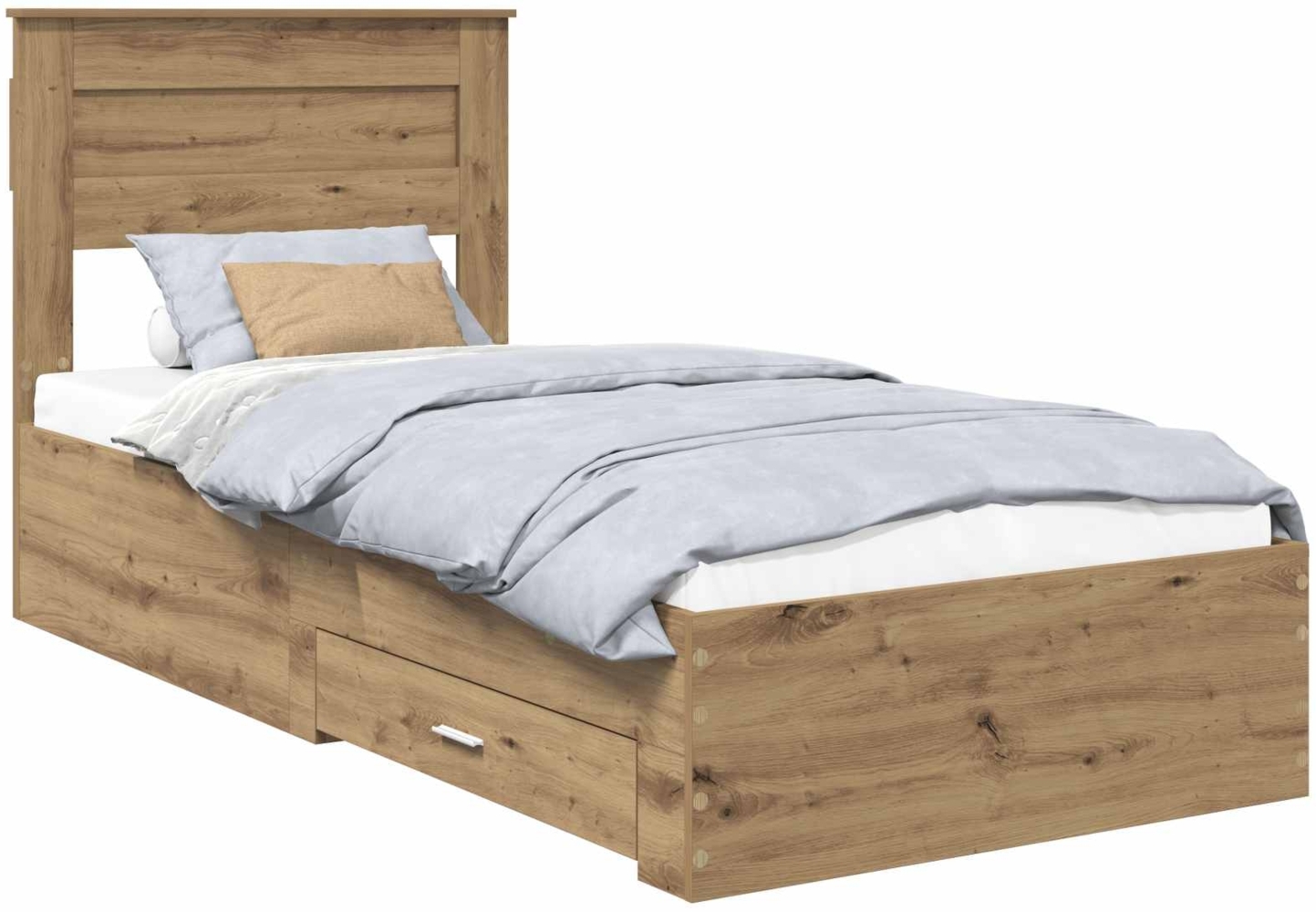 vidaXL Bettrahmen mit Schubladen mit Kopfteil Holzwerkstoff 3410026 Bild 1