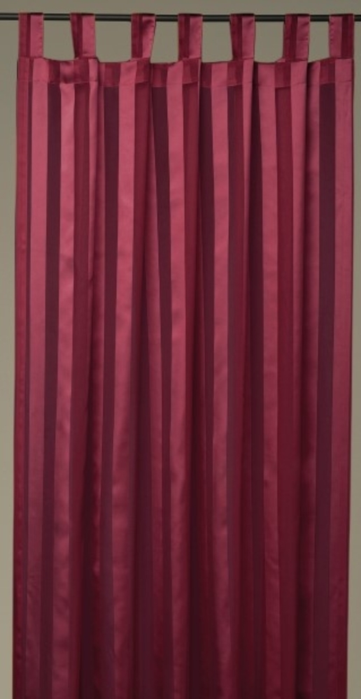 Dekoschal Gardine Vorhang Streifen halbtransparent Auswahl: Schlaufenschal 140x175 cm rot - bordeaux Bild 1