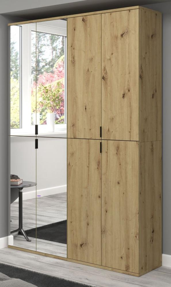 Garderobenschrank mit Spiegel Line-Up in Eiche 122 x 193 cm Bild 1