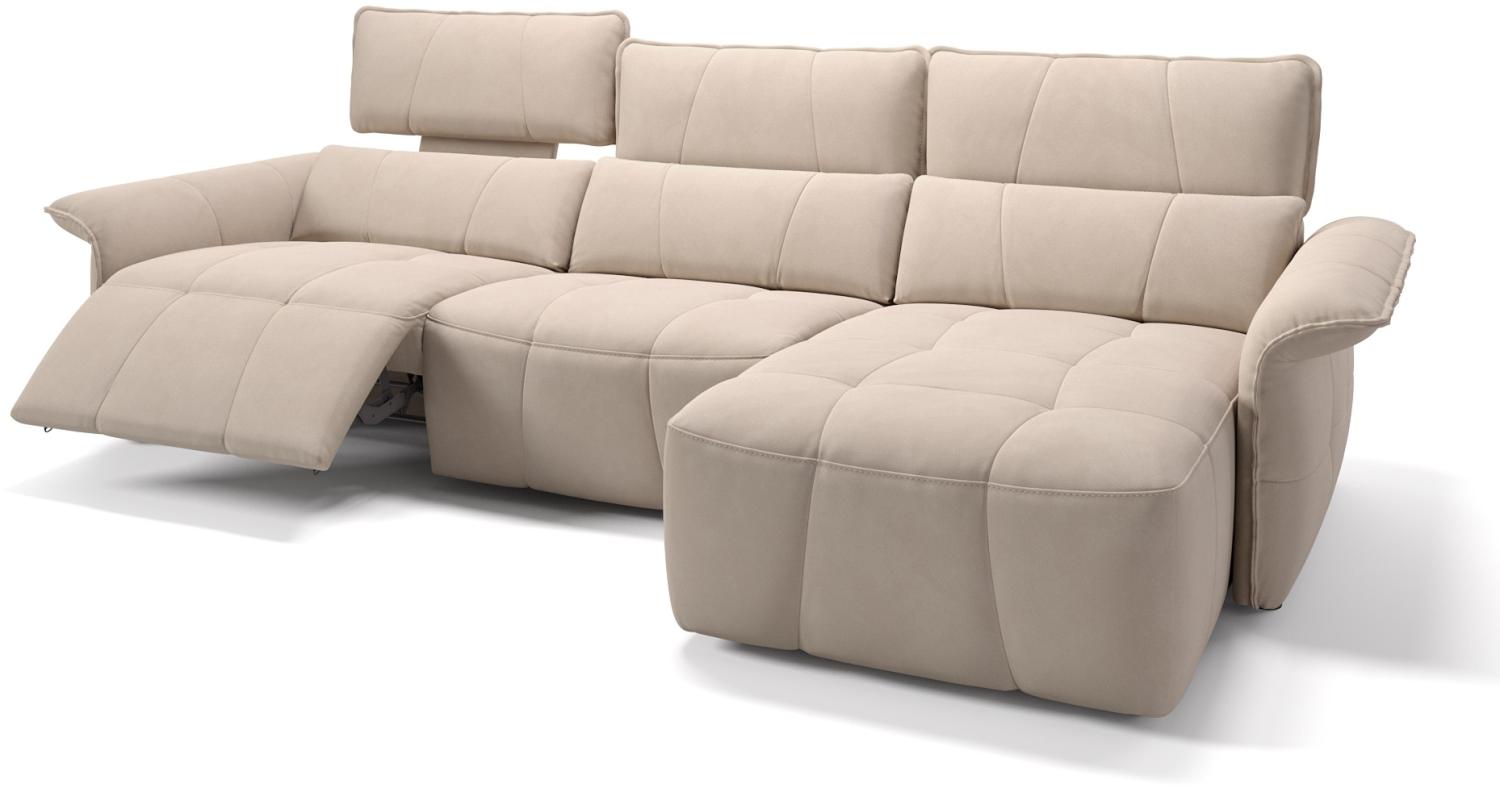 Sofanella Ecksofa ADRIA Wohnlandschaft Eckcouch Stoffsofa in Creme Bild 1