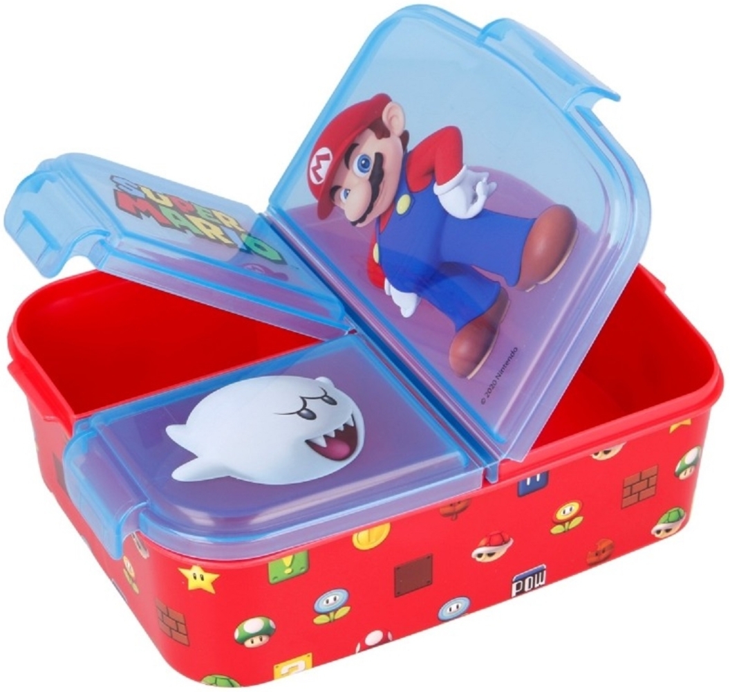 Super Mario Kinder Brotdose – Lunchbox mit 3 Fächern & tollem Design Bild 1