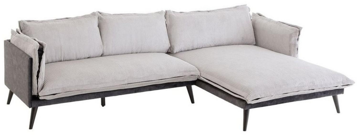 CARO-Möbel Ecksofa SUBLIMUS, mit Cordbezug und Ottomane Bild 1