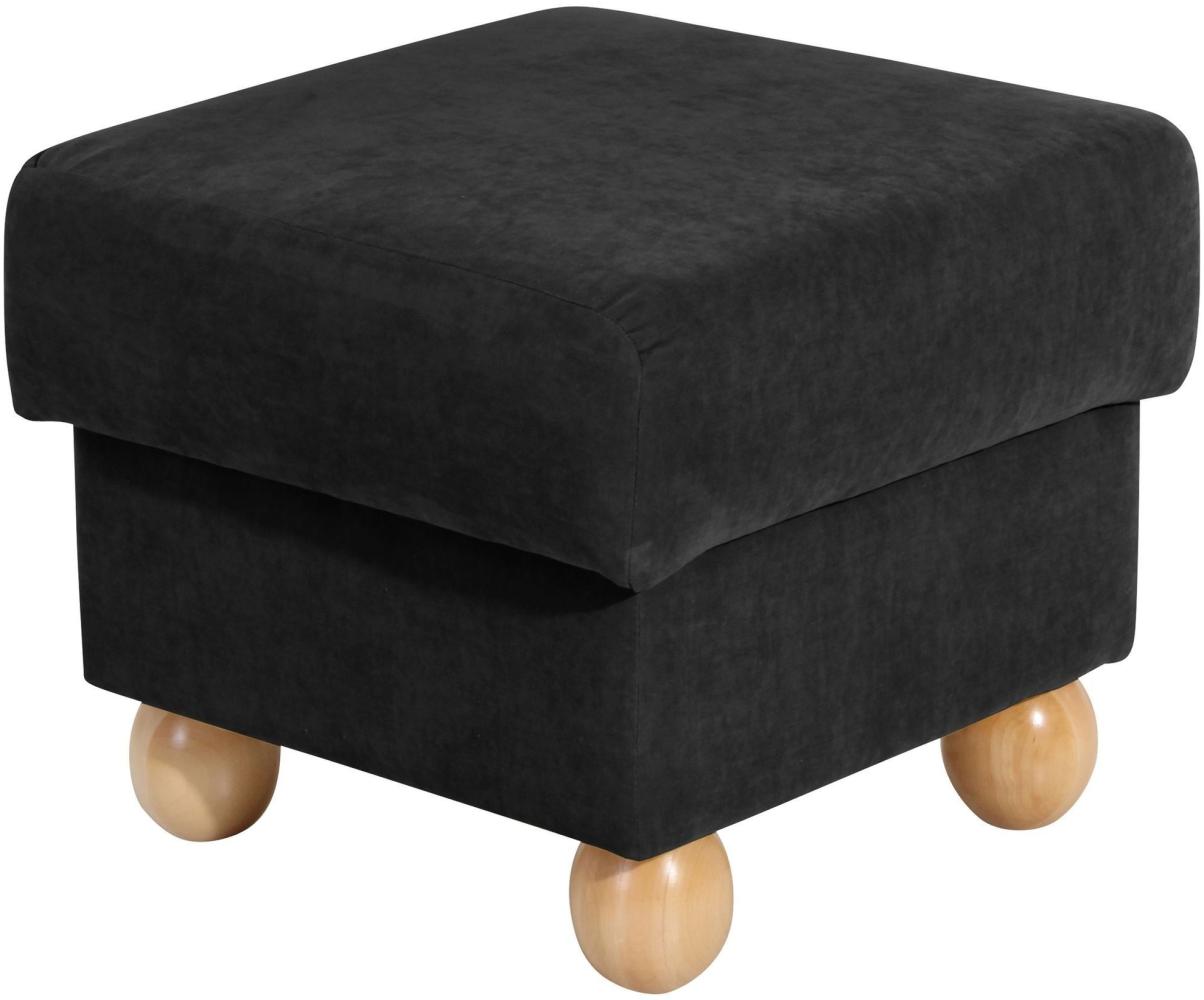 Hocker Kasha Bezug Veloursstoff Buche natur / schwarz 22263 Bild 1