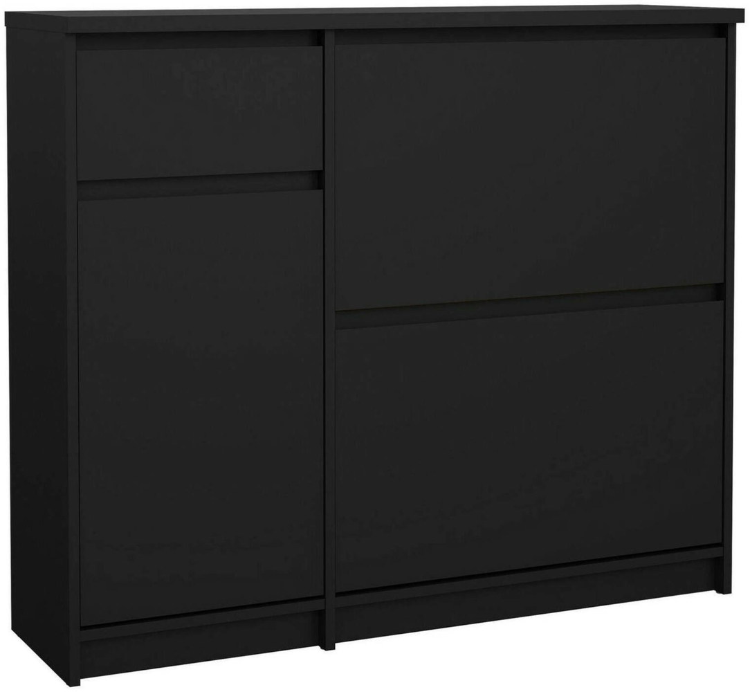 Dmora Schuhschrank Todd, Schuhregal, Mehrzweck-Eingangsgarderobe, Möbel für Schuhe, 109x32 h93 cm, Schwarz Bild 1