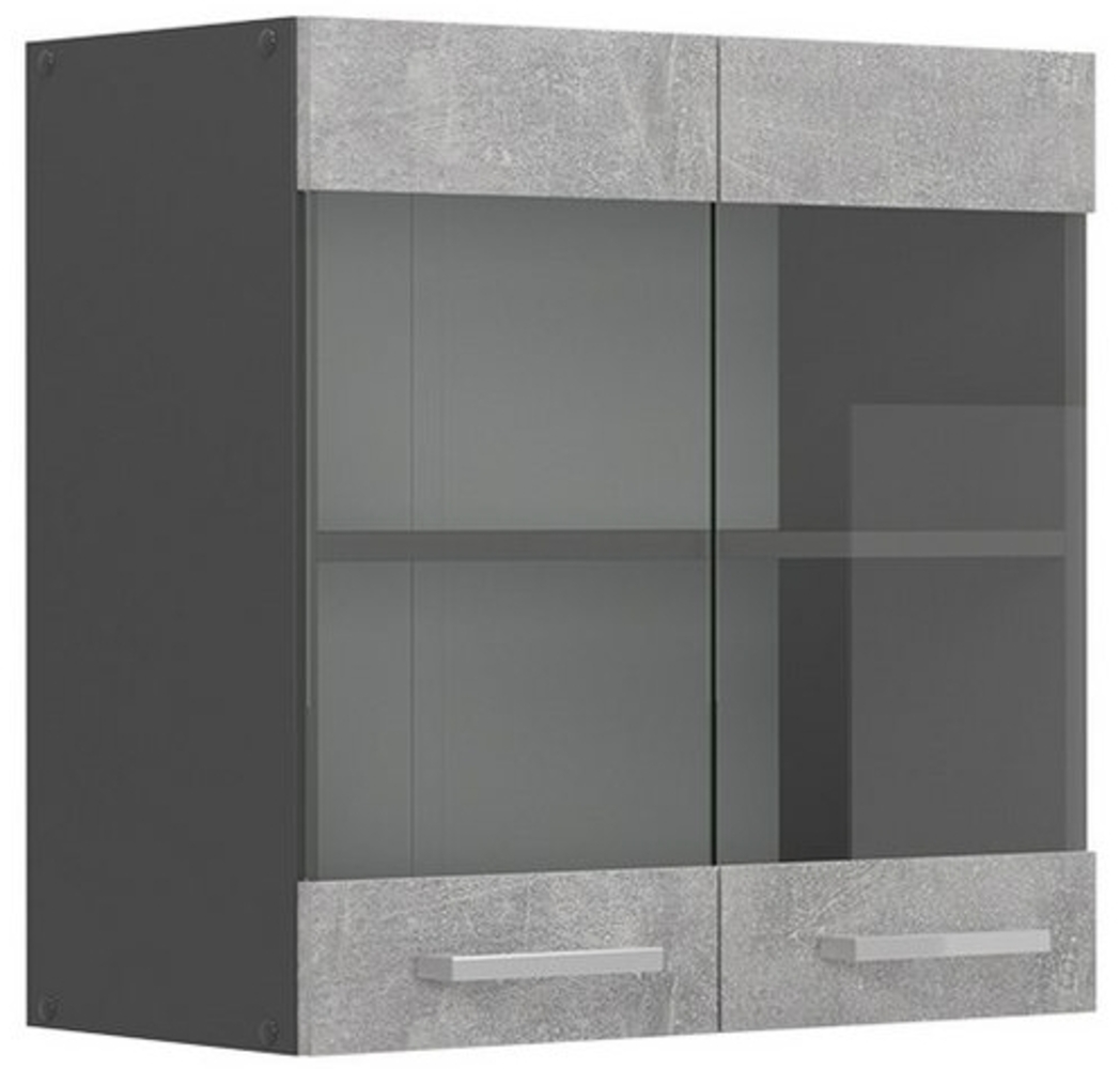 Vicco Glashängeschrank R-Line, Beton/Anthrazit, 60 cm Bild 1