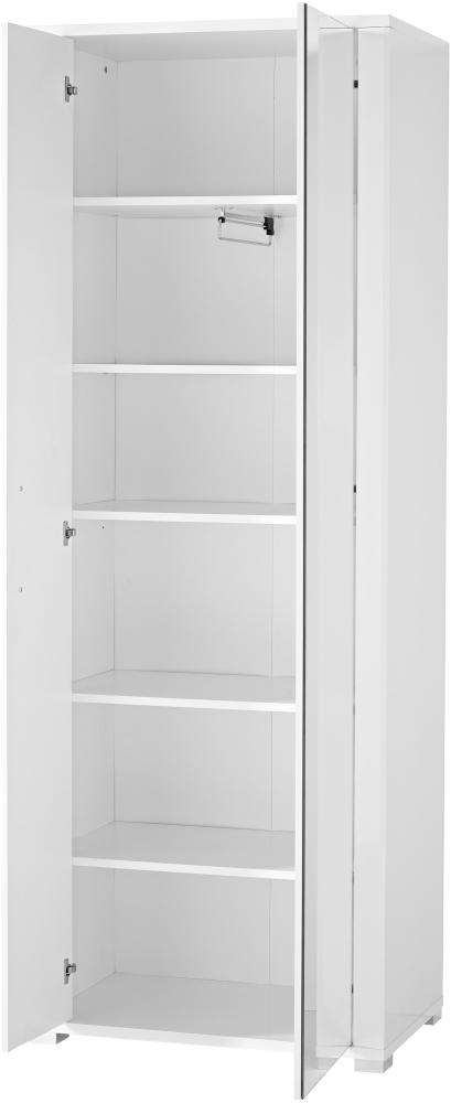 Garderobe GO 5-tlg Garderobenschrank Paneel Bank Schuhschrank Spiegel weiß Bild 1