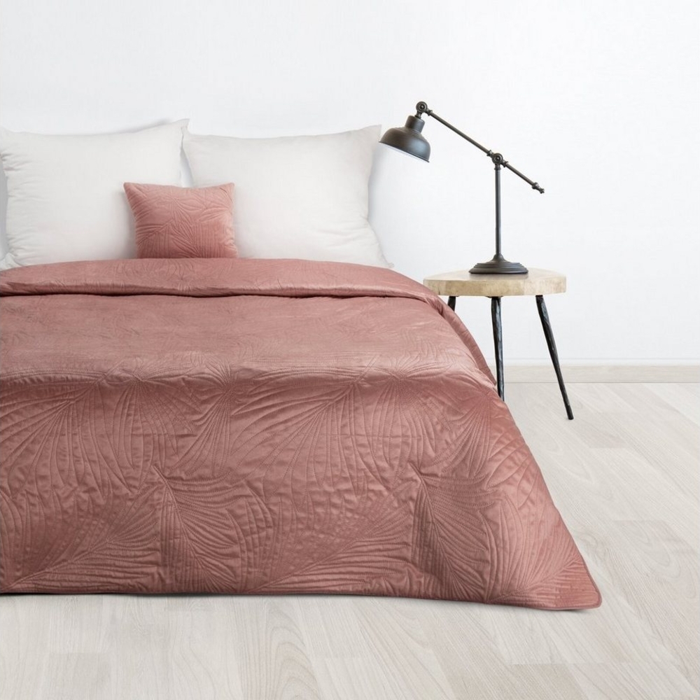 Design91 Tagesdecke LUIZ, Gesteppte Decke Zweiseitig Moderner Bettüberwurf Velours Bild 1